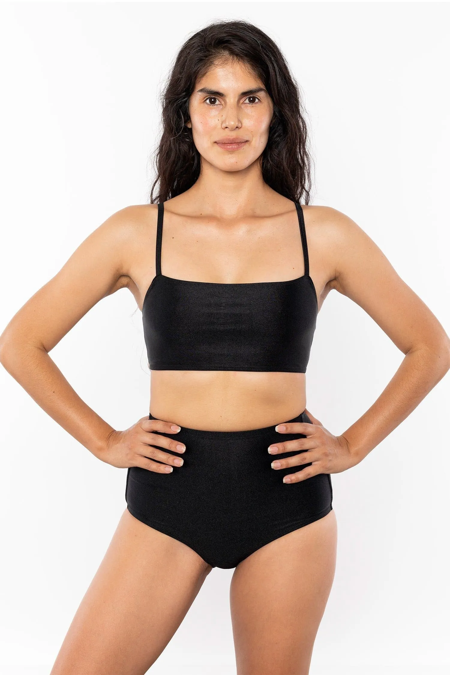 RNT075 - The Monochromatic Minimalist Crop Swim Top