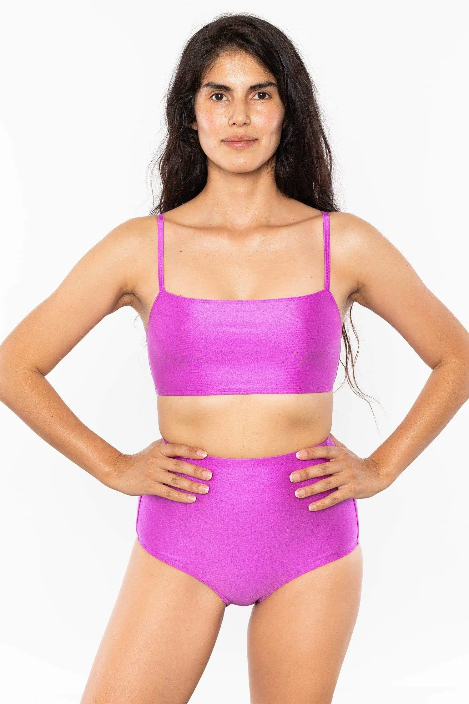 RNT075 - The Monochromatic Minimalist Crop Swim Top