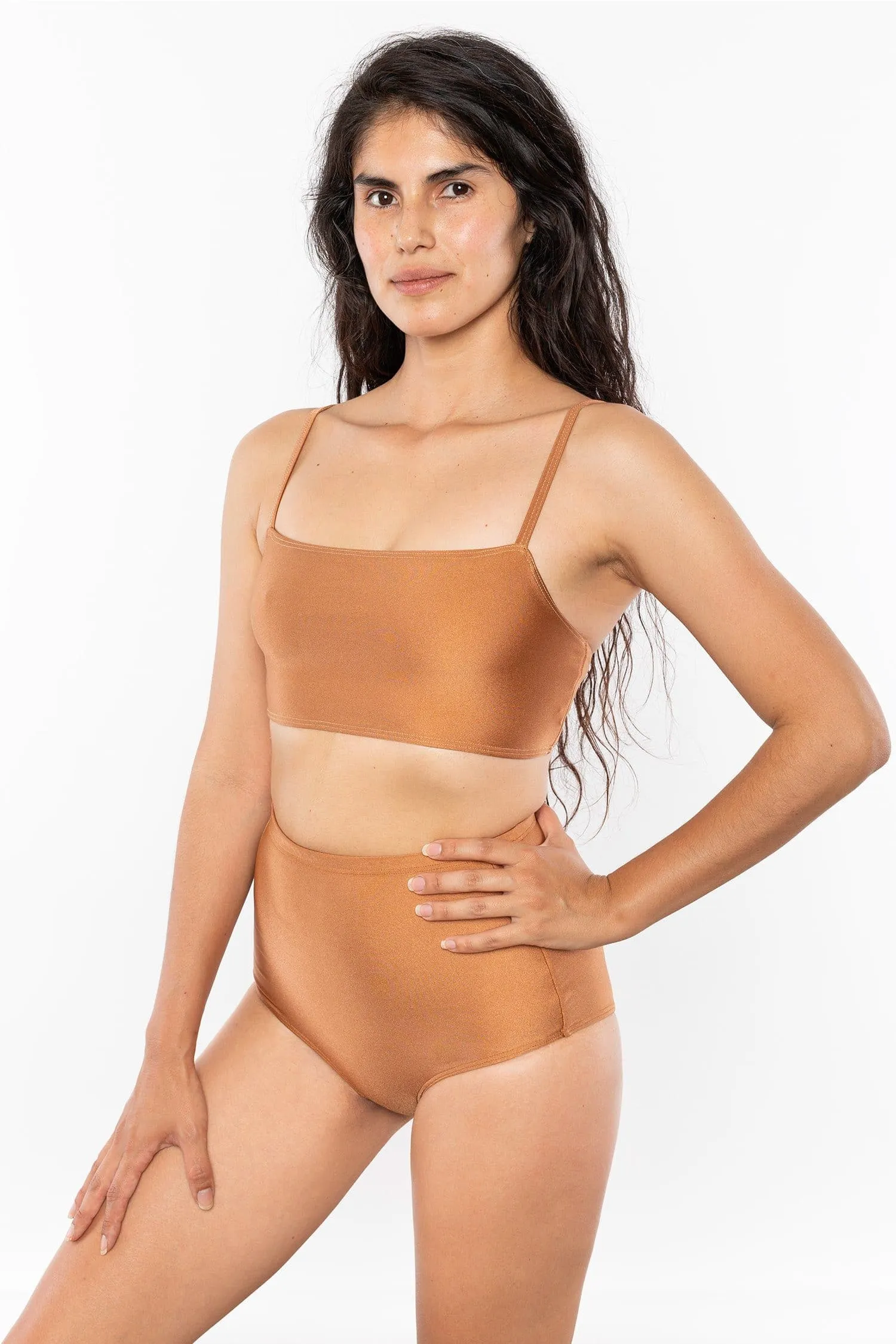 RNT075 - The Monochromatic Minimalist Crop Swim Top