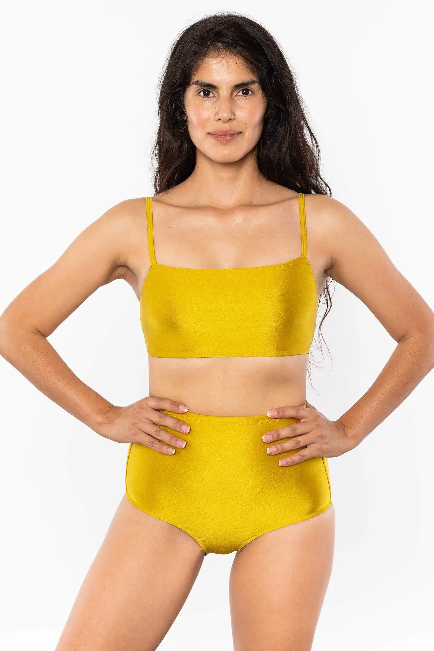 RNT075 - The Monochromatic Minimalist Crop Swim Top