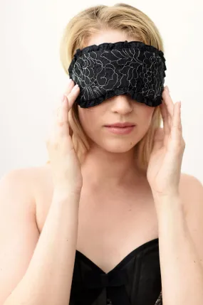 Ruffled silk sleep mask