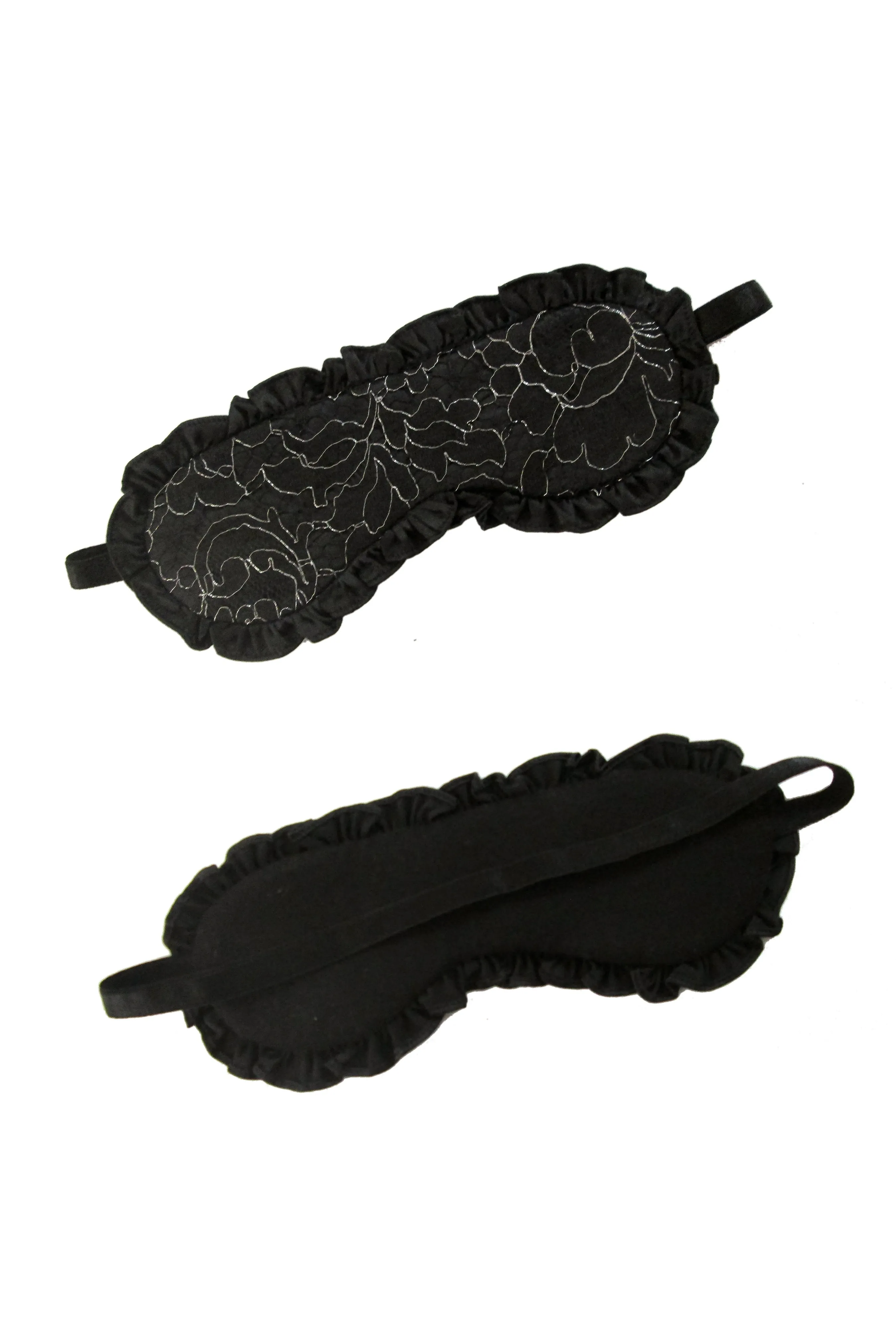 Ruffled silk sleep mask