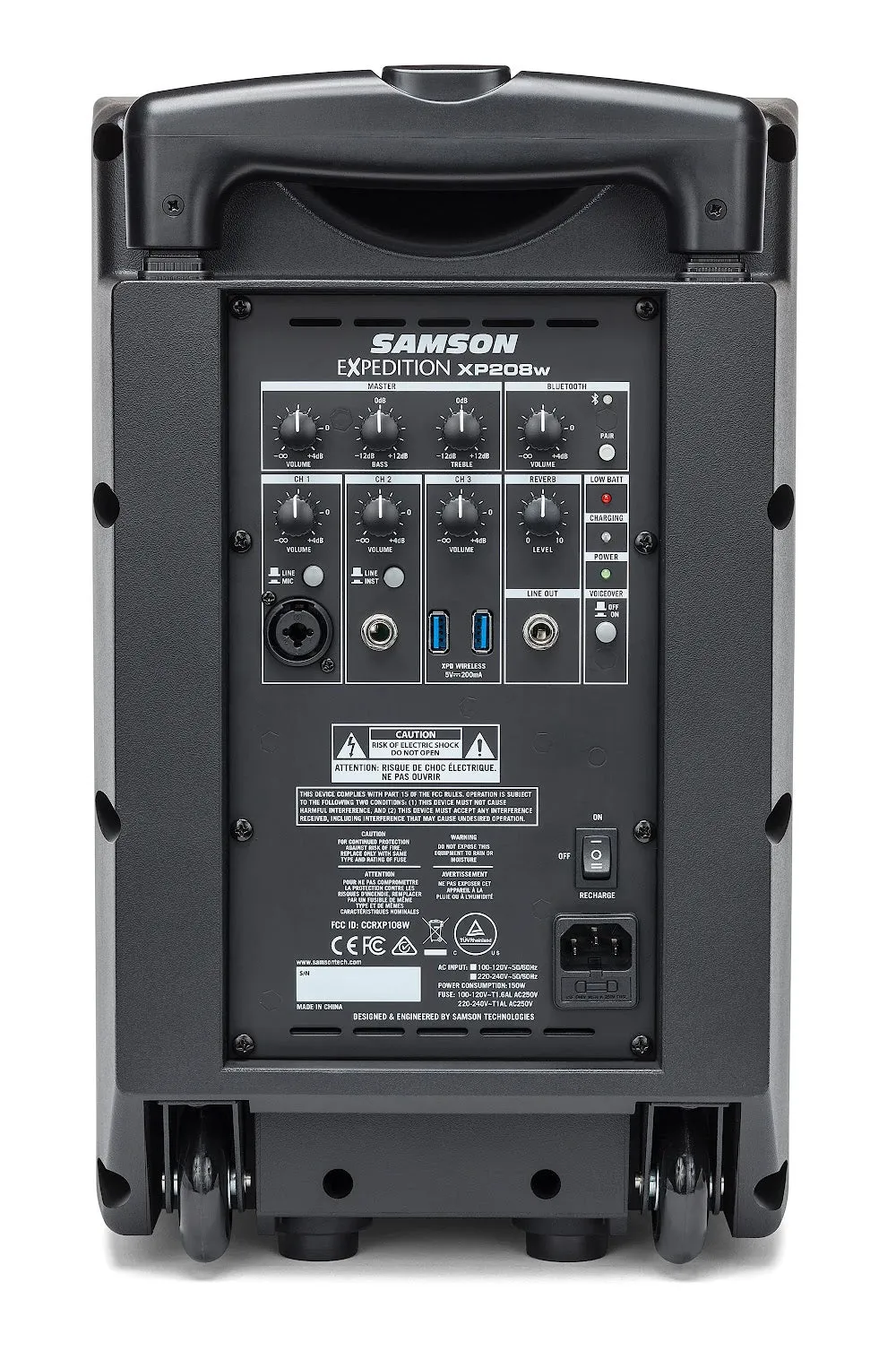 Samson Expedition XP208w 4-channel 200w Rechargeable Portable PA System with Bluetooth and Wireless Handheld Microphone