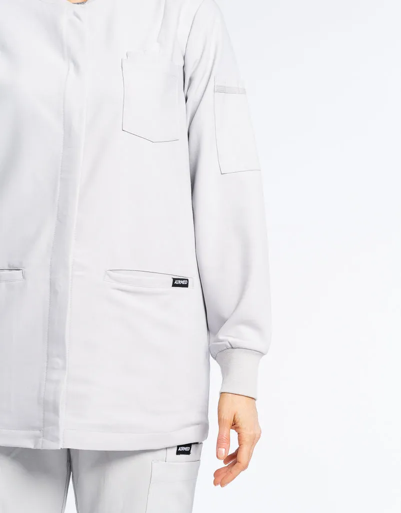 Scrub Jacket Button Up - Tail light Grey