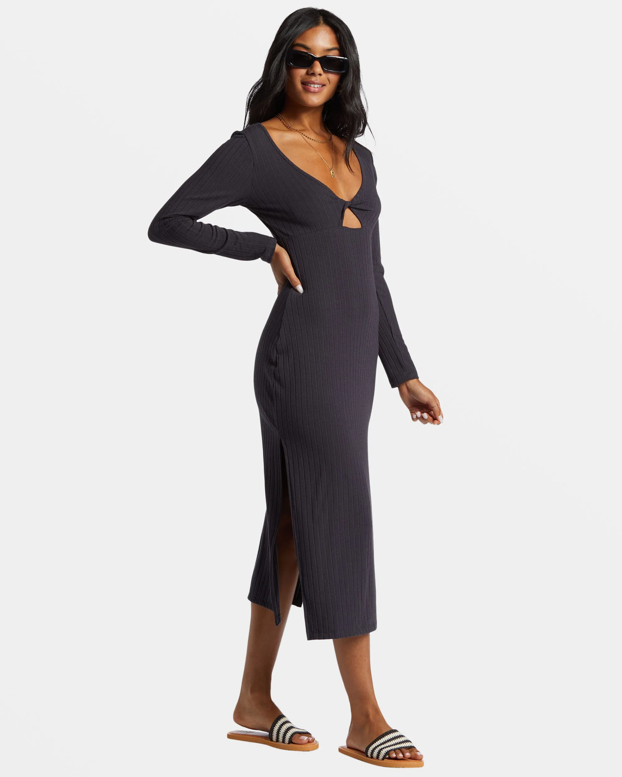 Second Look Midi Dress - Black Sands