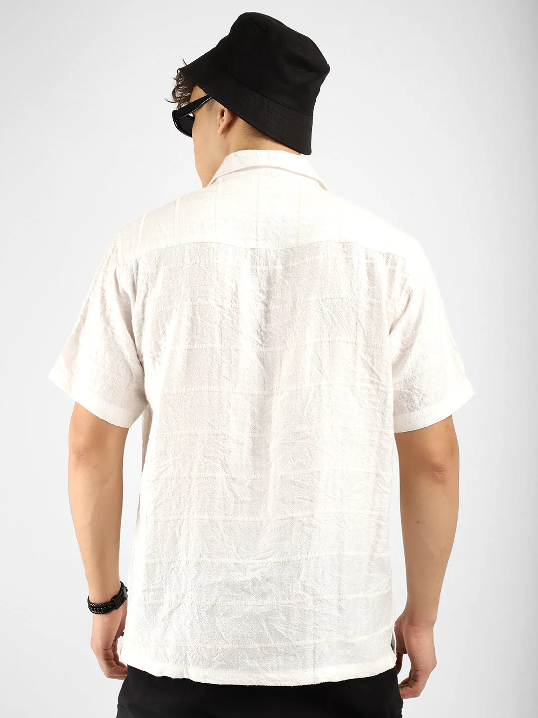 Shirtolo White Plain Half Sleeve Shirt