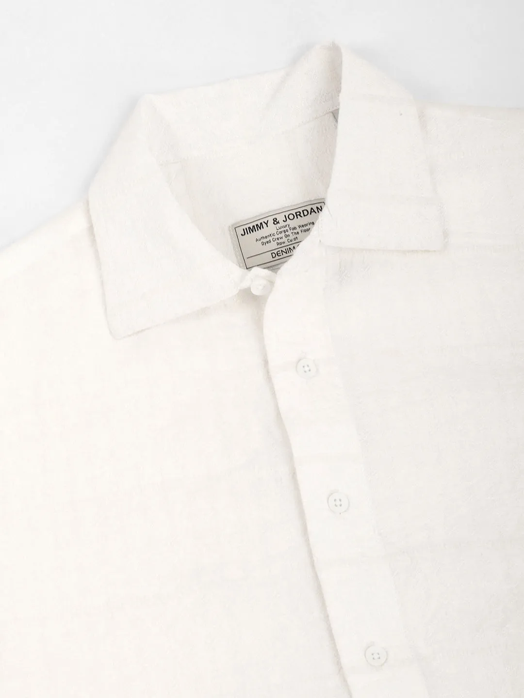 Shirtolo White Plain Half Sleeve Shirt