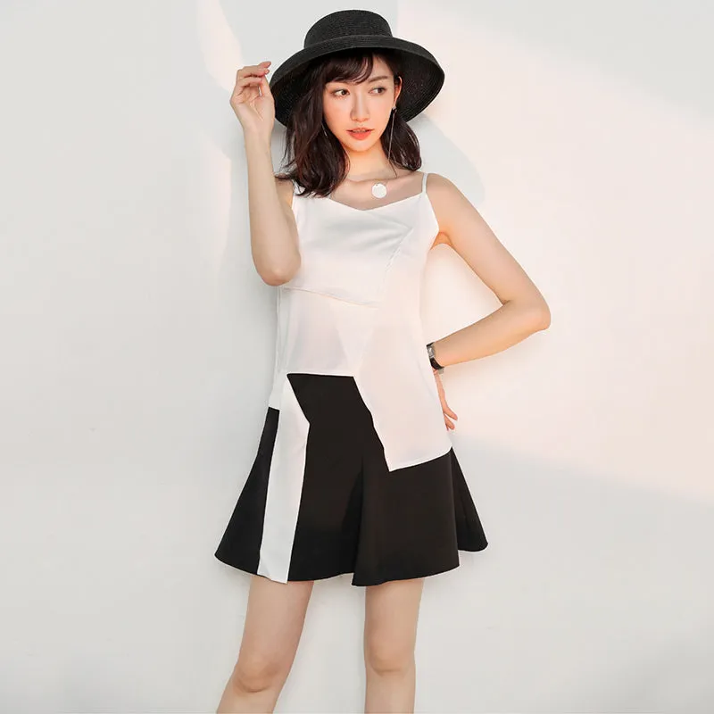 Slim and irregular fashion top