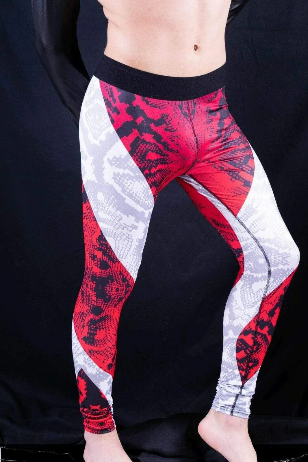 SMU Thin Fashion Leggings Tight-Fit Sporty RED MX8