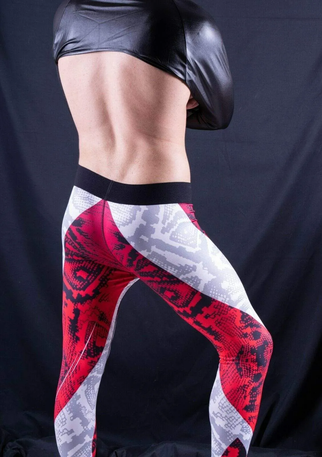 SMU Thin Fashion Leggings Tight-Fit Sporty RED MX8