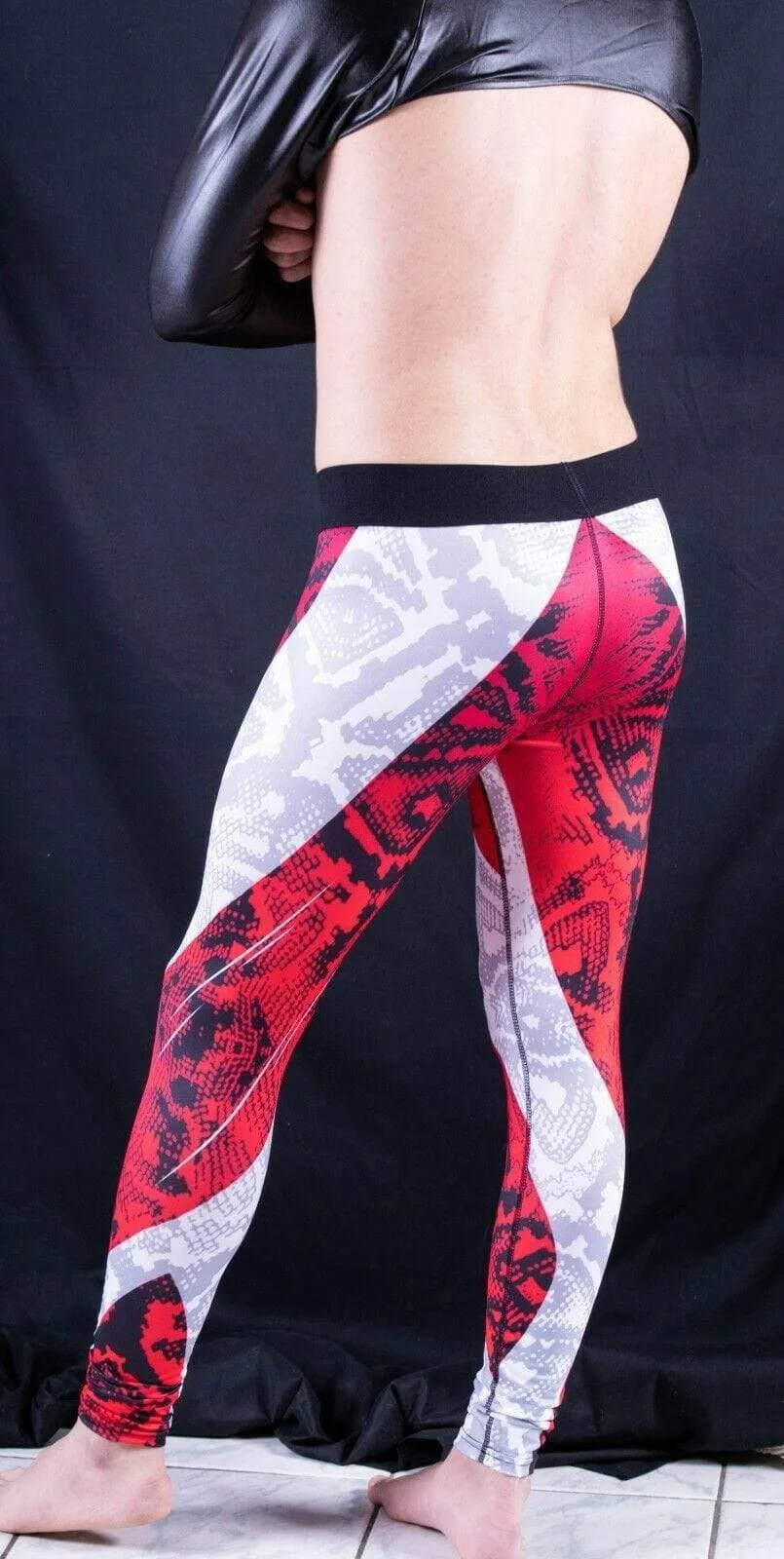 SMU Thin Fashion Leggings Tight-Fit Sporty RED MX8