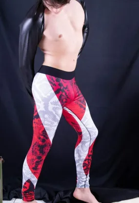 SMU Thin Fashion Leggings Tight-Fit Sporty RED MX8