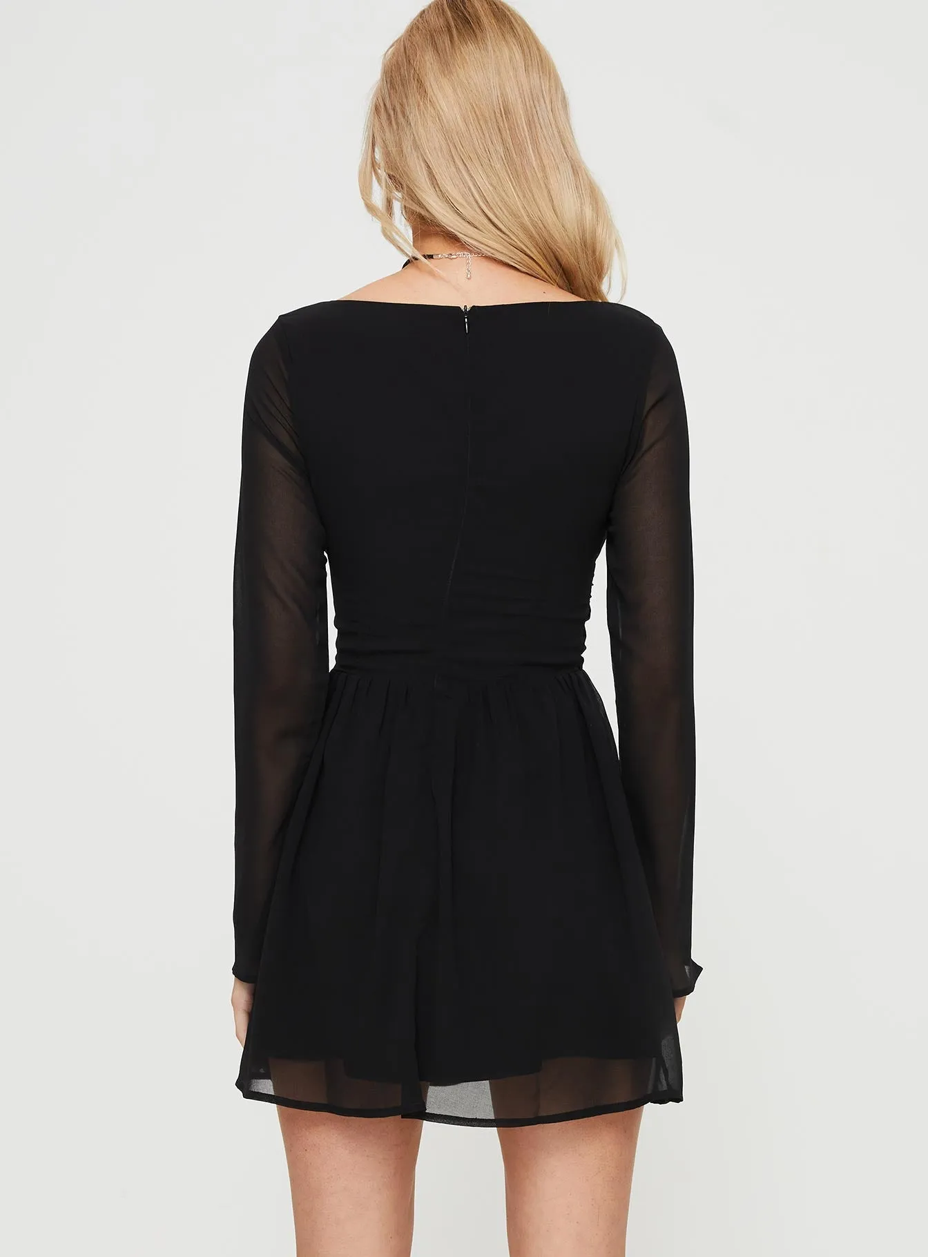 So Sweet Long Sleeve Mini Dress Black