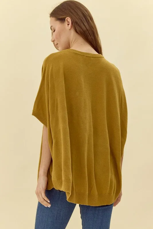 Solid 1/2 Dolman Sleeves Knit Top