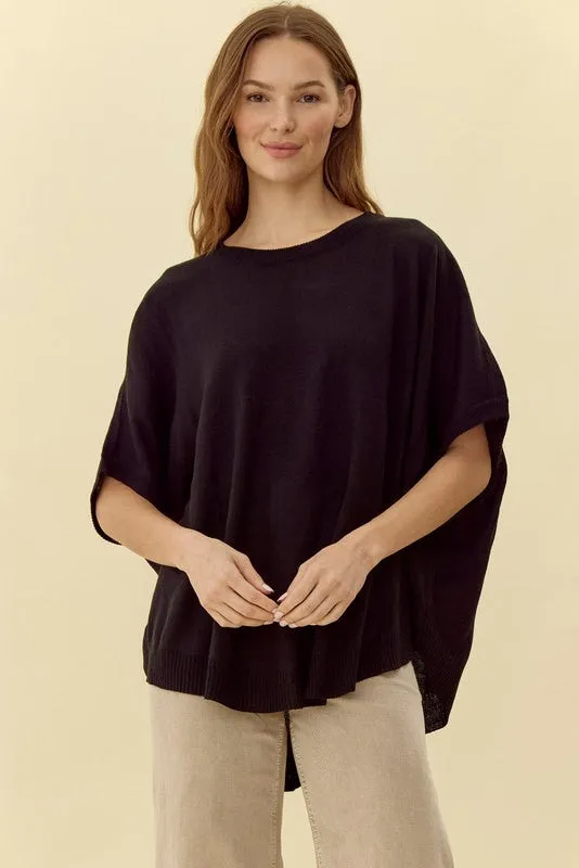 Solid 1/2 Dolman Sleeves Knit Top