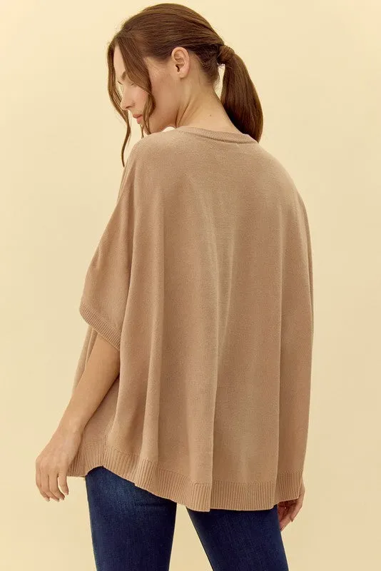 Solid 1/2 Dolman Sleeves Knit Top