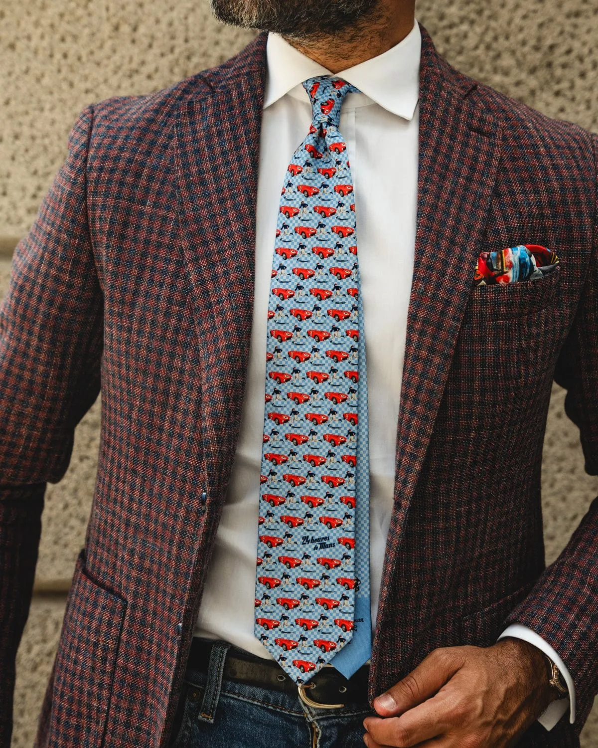 START | 24 Hours of Le Mans - Silk Tie - Light Blue/Red