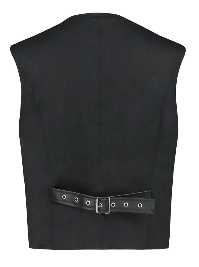 Steampunk Victorian Faux Leather Patchwork Waistcoat Casual Vest