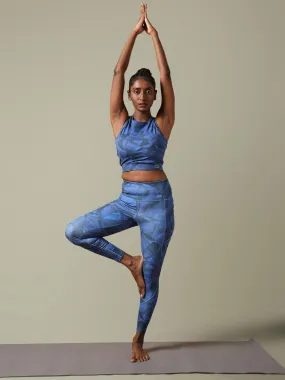 Stellar Blue Cross Back Crop Top & Aura Leggings