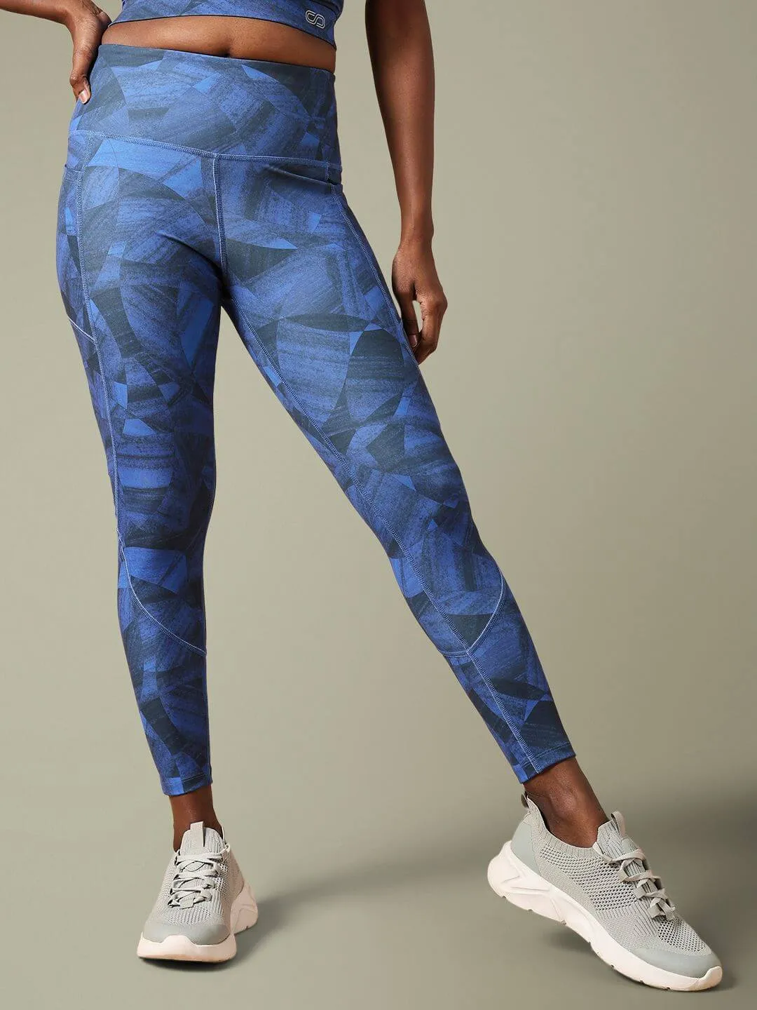 Stellar Blue Cross Back Crop Top & Aura Leggings