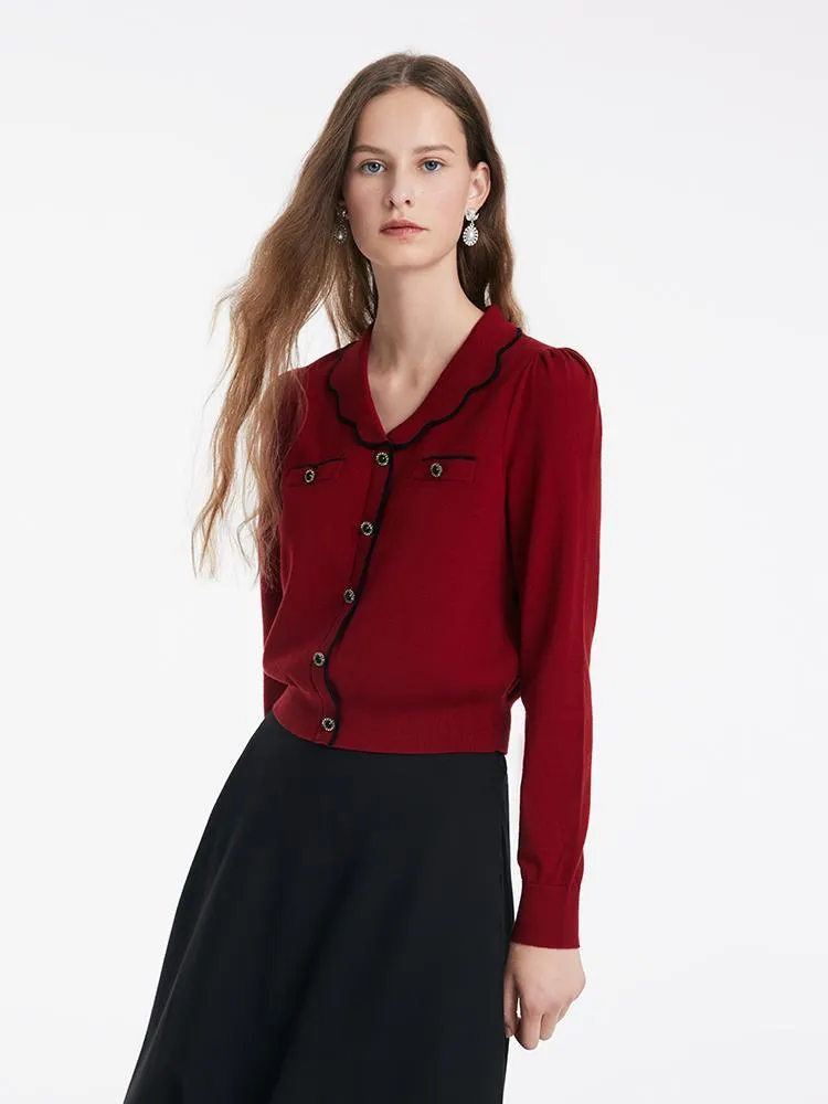 Tencel Wool V-Neck Sweater And Half Skirt Two-Piece Set