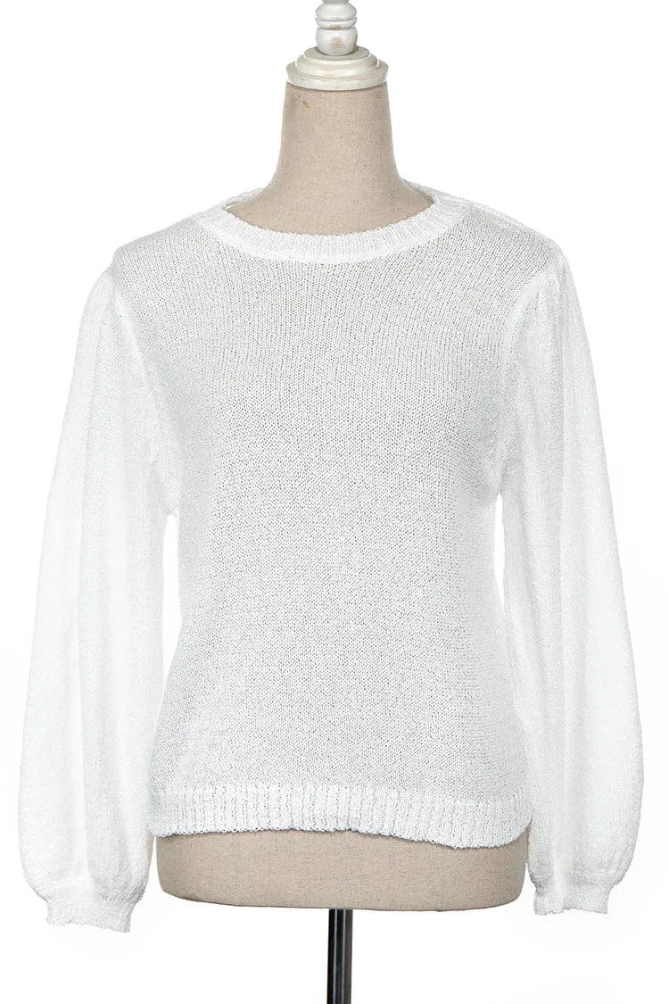 THIN SHEER CABLE KNIT PULLOVER SWEATER 1 PACK