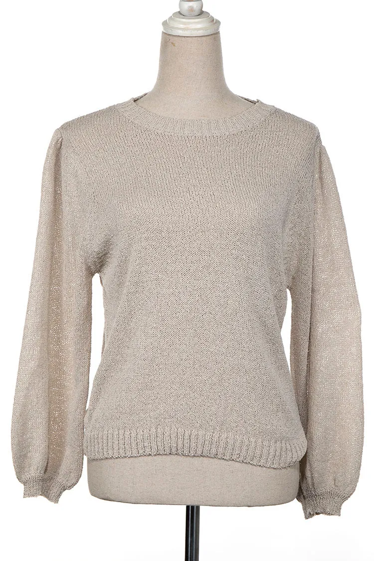 THIN SHEER CABLE KNIT PULLOVER SWEATER 1 PACK