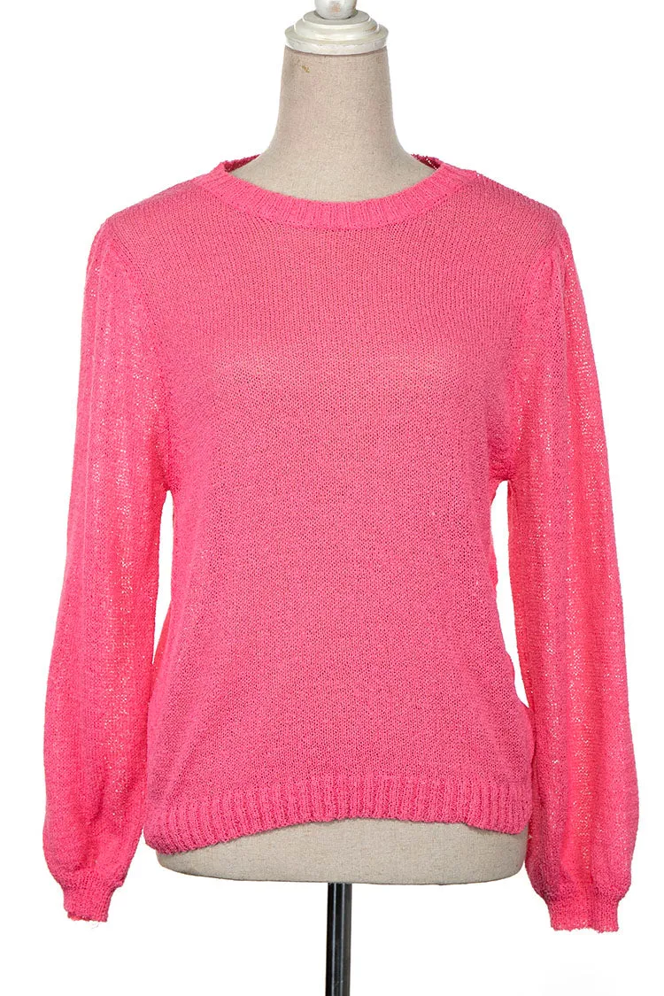 THIN SHEER CABLE KNIT PULLOVER SWEATER 1 PACK