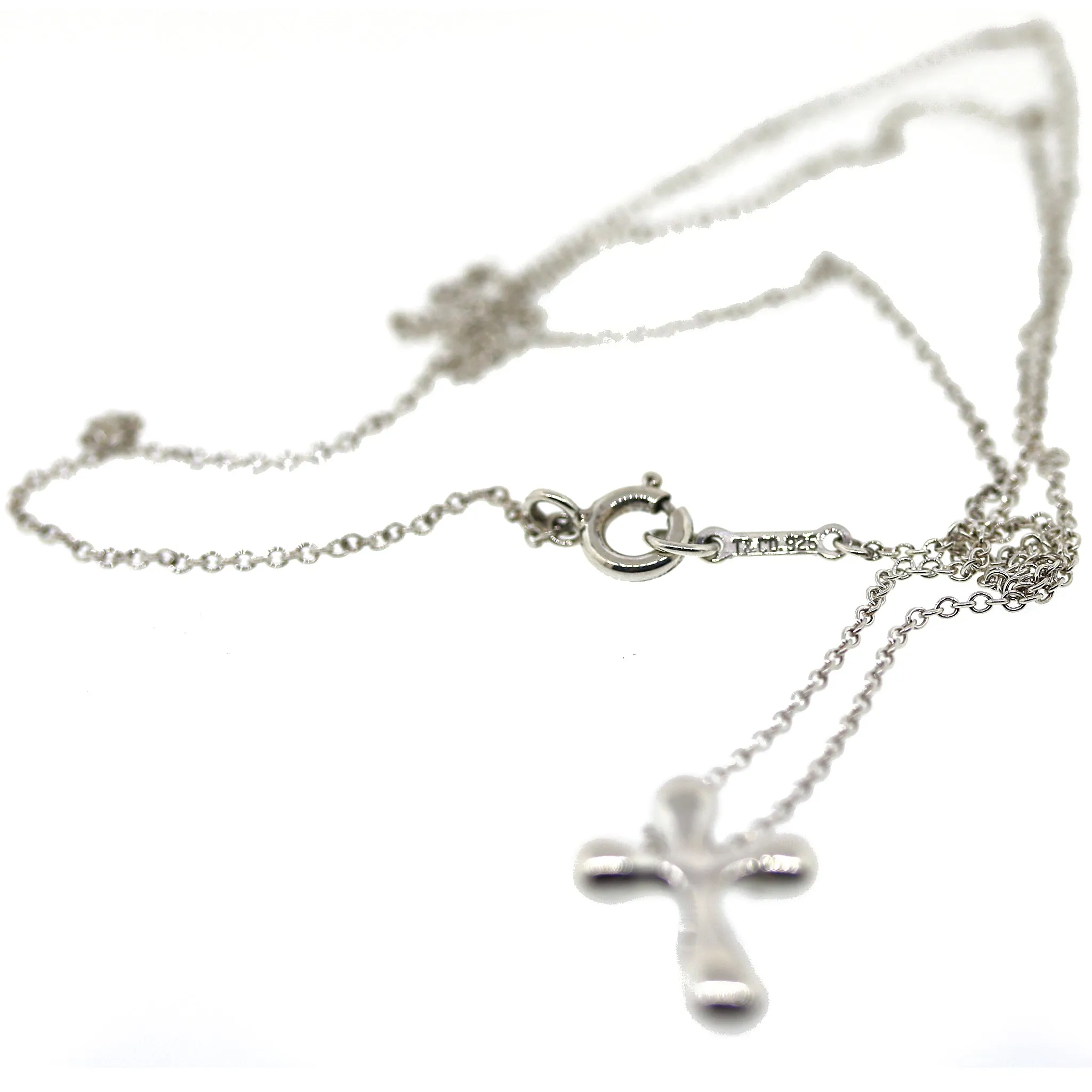 Tiffany and Co. Sterling Silver Elsa Peretti Cross Pendant Necklace