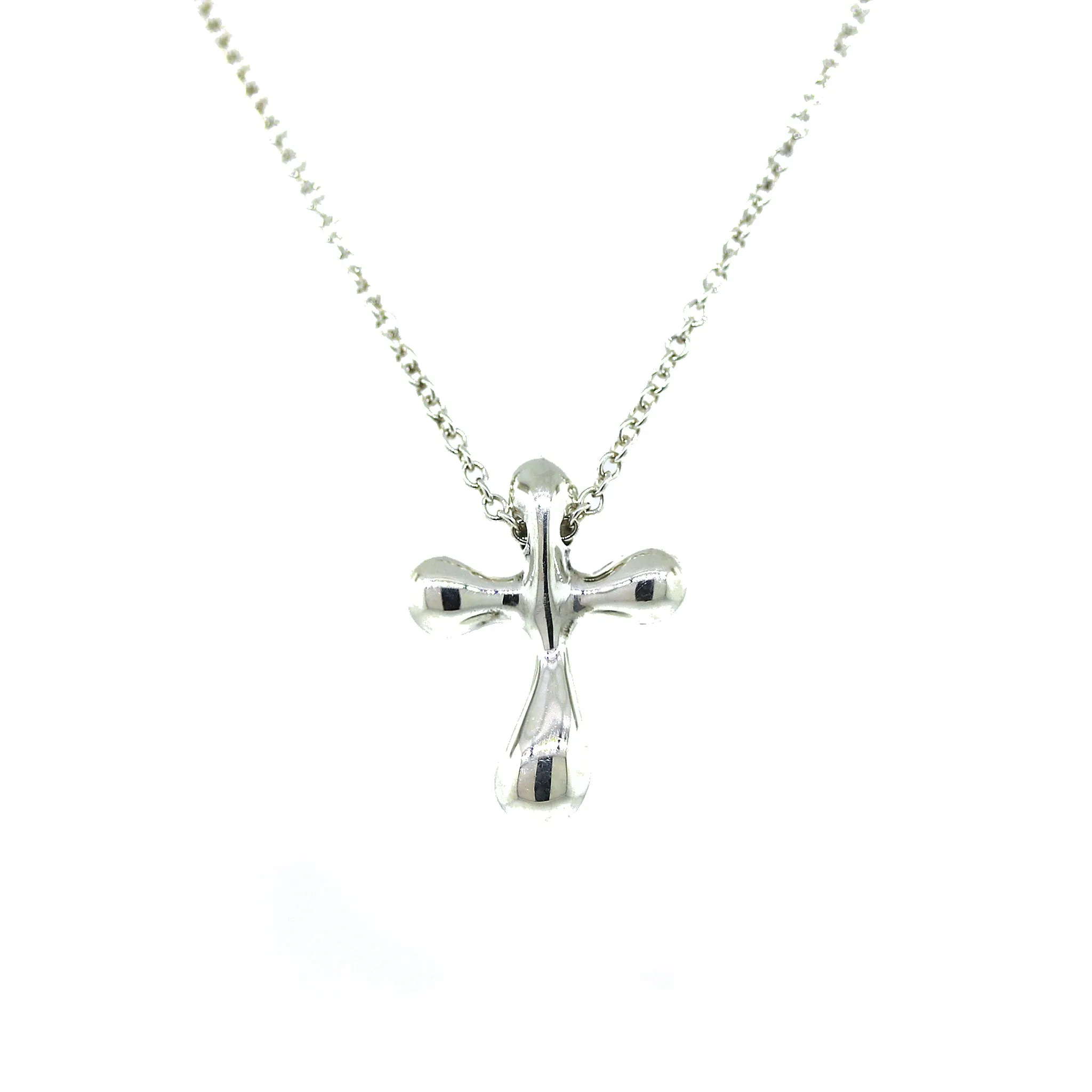 Tiffany and Co. Sterling Silver Elsa Peretti Cross Pendant Necklace