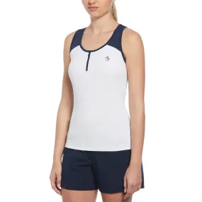 Women's Color Block Quarter Zip Tennis Tank Top