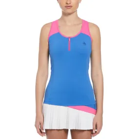 Women's Color Block Quarter Zip Tennis Tank