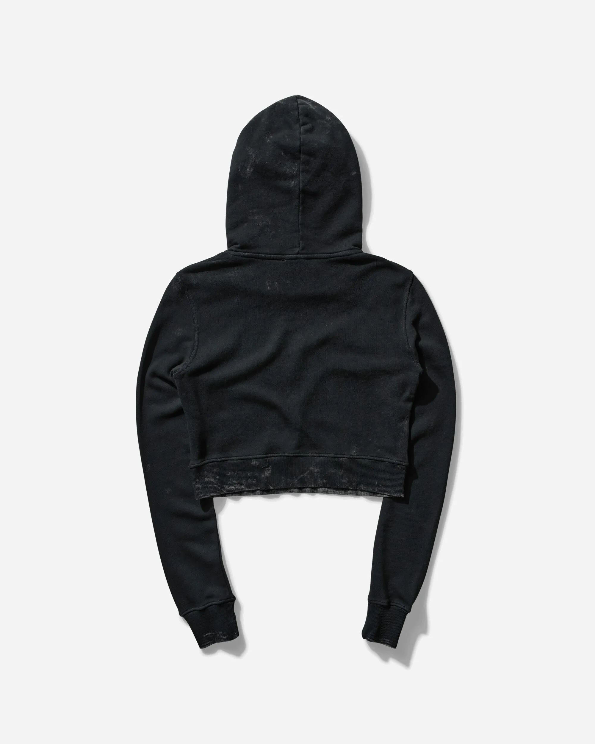 Women's Faded Cut-Out Metal Logo Hoodie Black