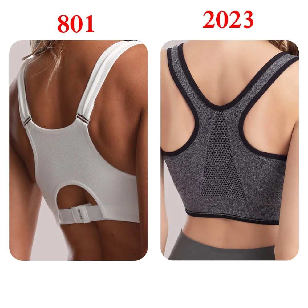 women's fitness front zip-up sports bra top