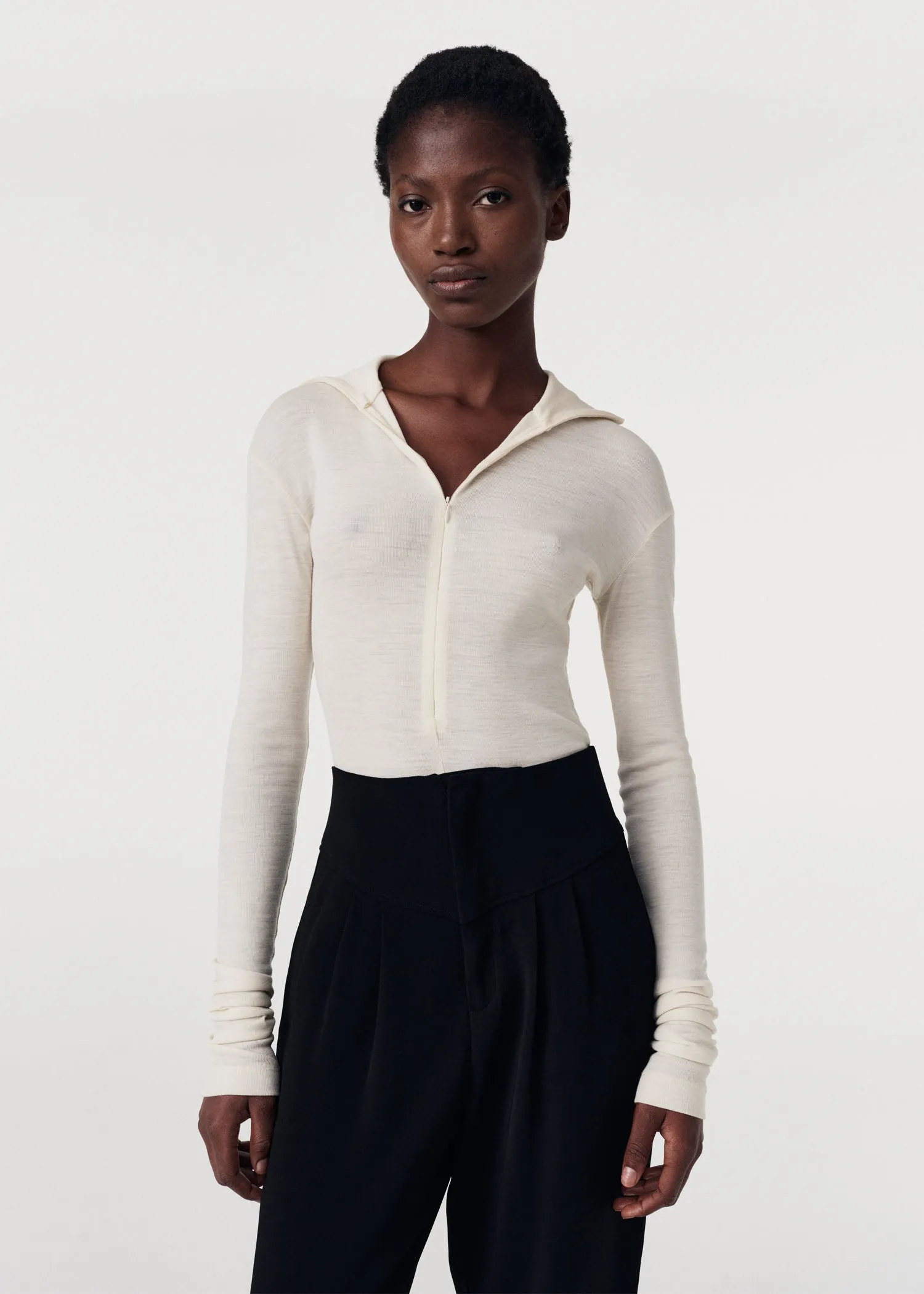 Zip Turtle Neck Top